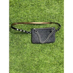 Michael Kors Fanny Pack Belt Bag MK Signature Logo Black